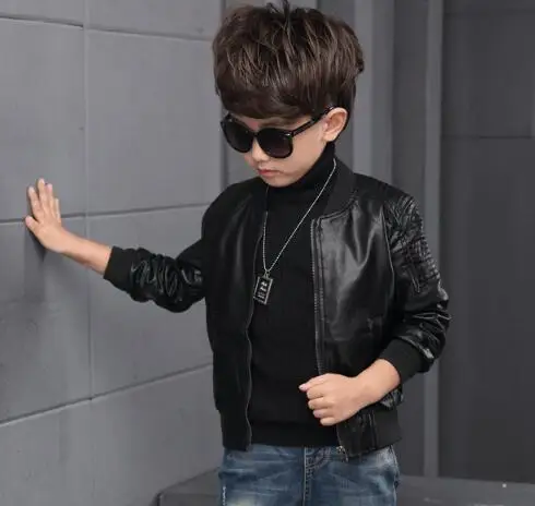 Куртка из искусственной кожи для мальчиков 2-12 лет | Детская одежда и обувь