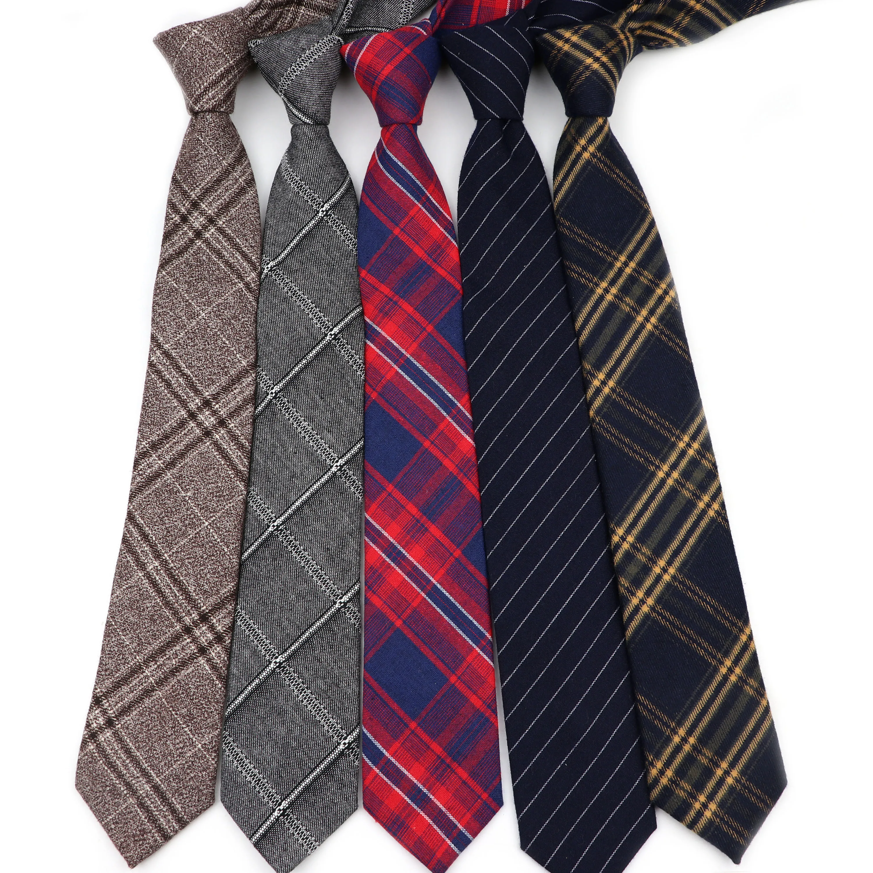 100 хлопок полосатый клетчатый коричневый серый красный мужской галстук 6 см