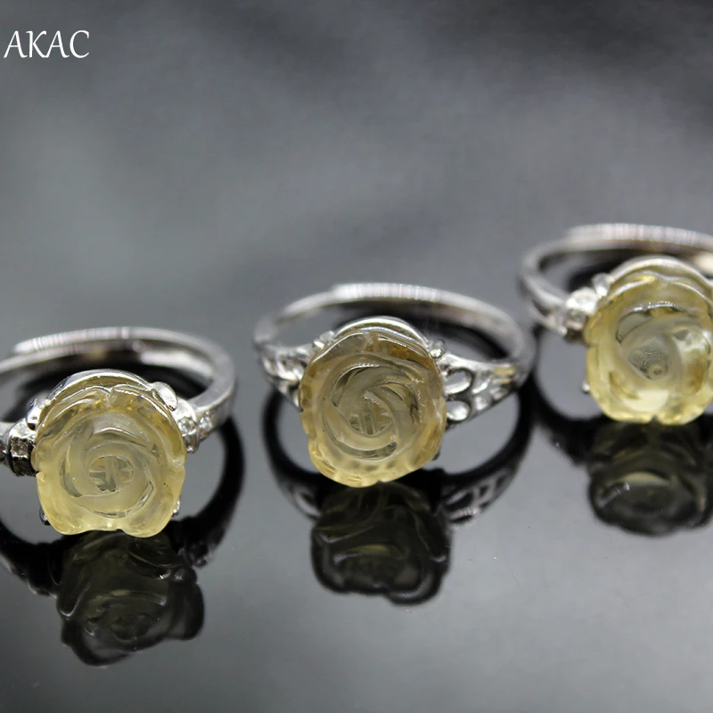 Женское кольцо с натуральным светло-желтым цитрином 10-11 мм | Украшения и