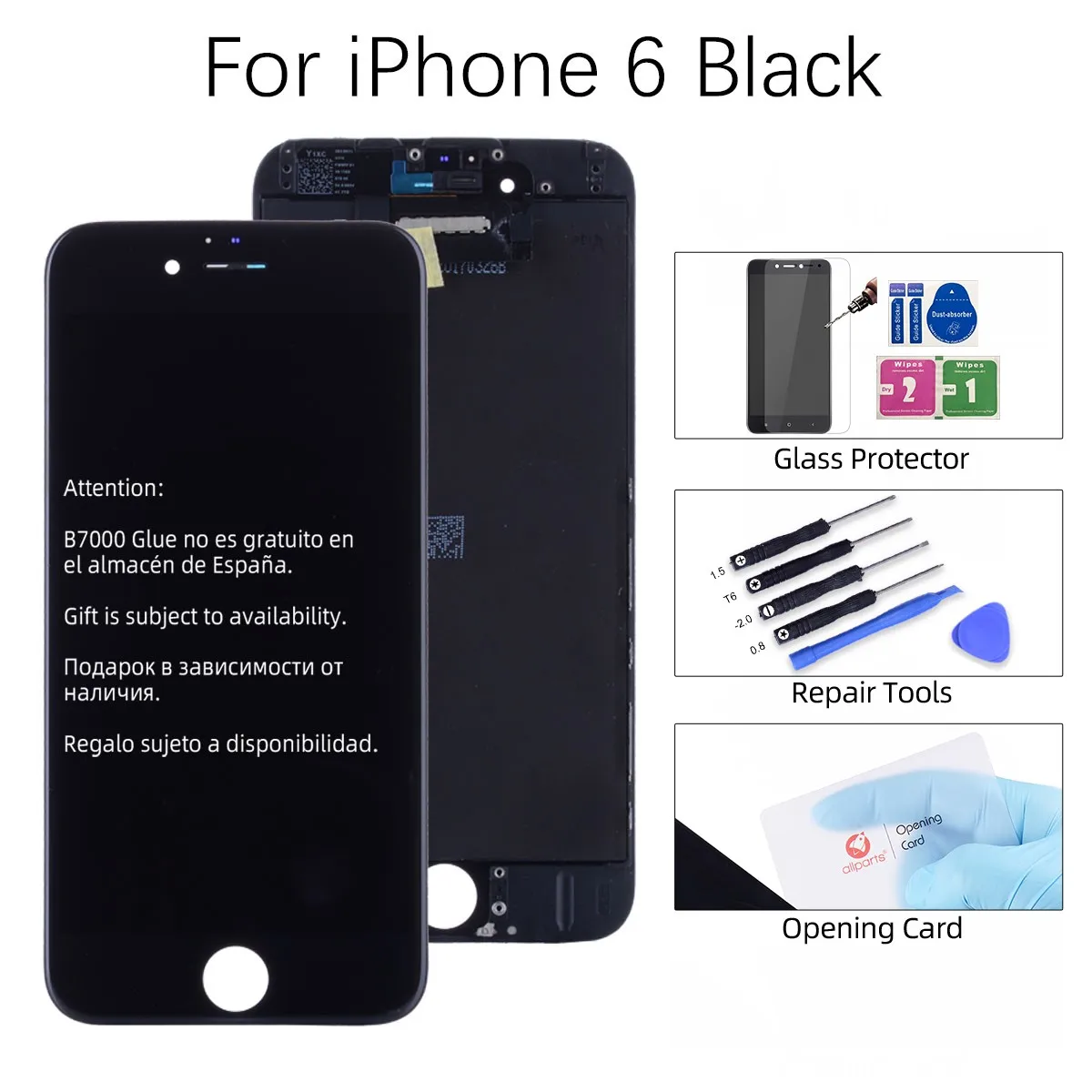 for iPhone 6 Black AAA OEM Дисплей для iPhone 6S LCD в сборе с тачскрином на рамке для iPhone 6 6S Plus Дисплей LCD черный белый - Цвет: for iPhone 6 Black