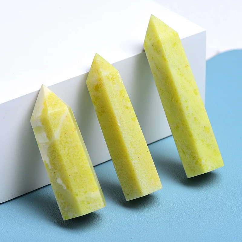 Оптовая продажа натуральный Золотой Берил шестигранный кристалл точка высокого