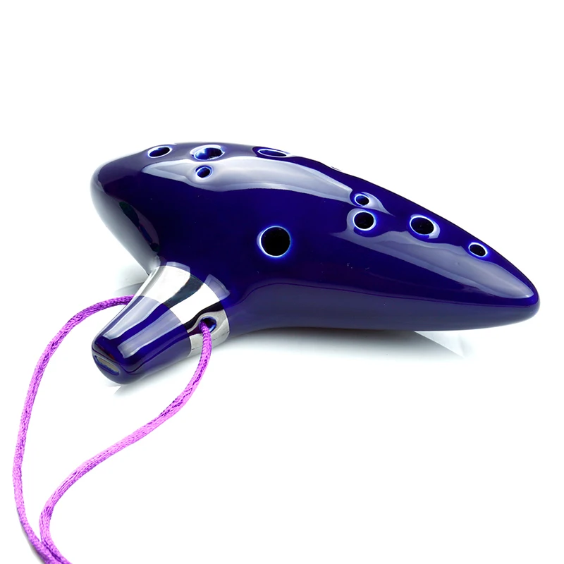 

The Legend Ocarina Classical Blue 12 Holes Alto C Music Instrument Bright Glaze Pottery Woodwind Instrument Ocarina