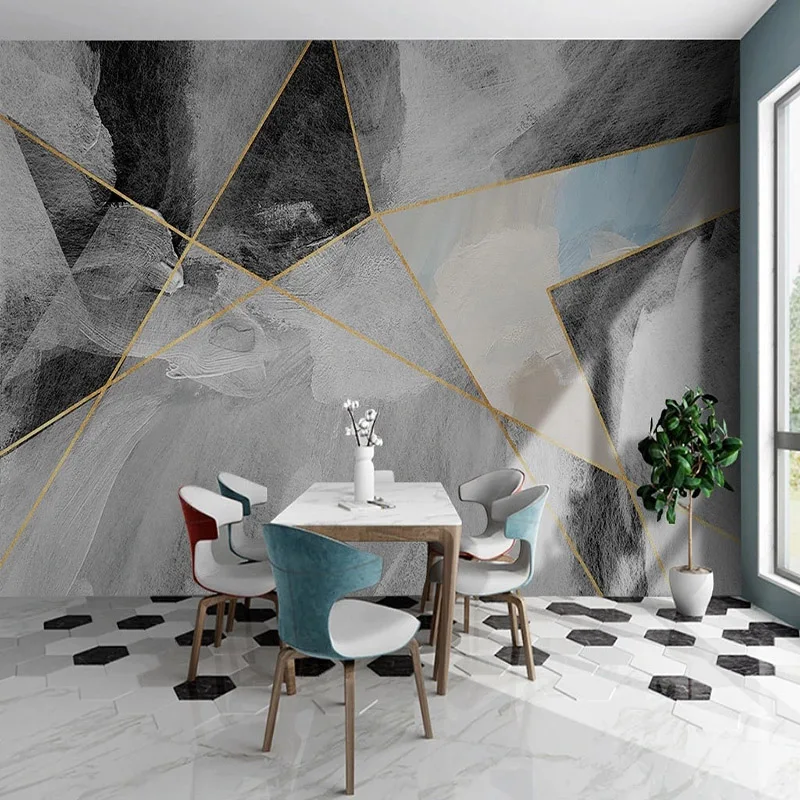 

Custom 3D Mural Wallpaper Modern Abstract Creative Art Geometric Light Luxury Living Room TV Background Wall Papel De Parede 3 D
