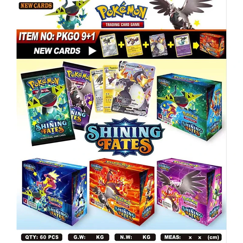 

2021 Newest 324Pcs Pokemon Cards Tcg: Shining Fates Booster Box Trading Card Game Collection Toys for Boys