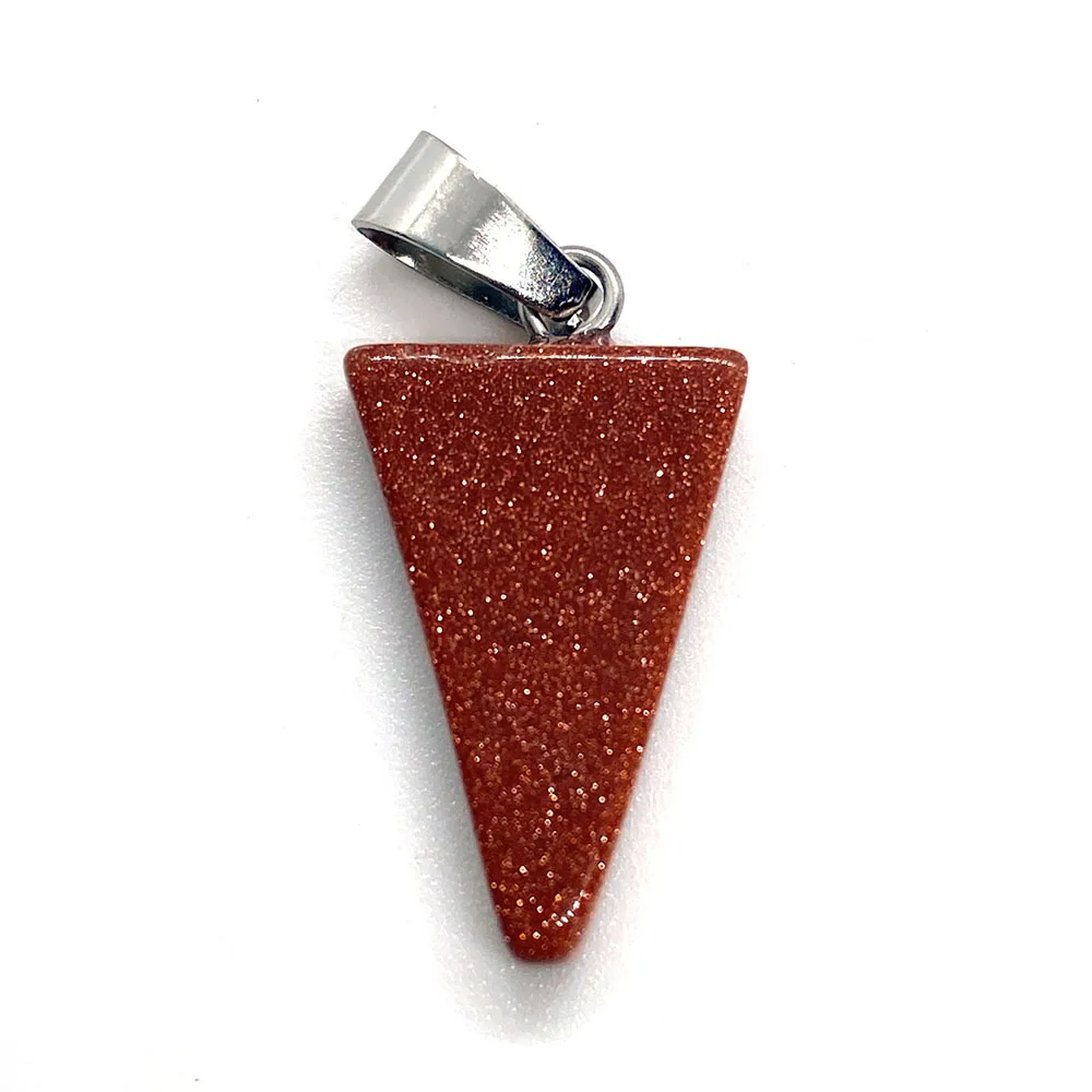 Подвеска натуральная из камня и хрусталя опал тигровый глаз треугольник ручная