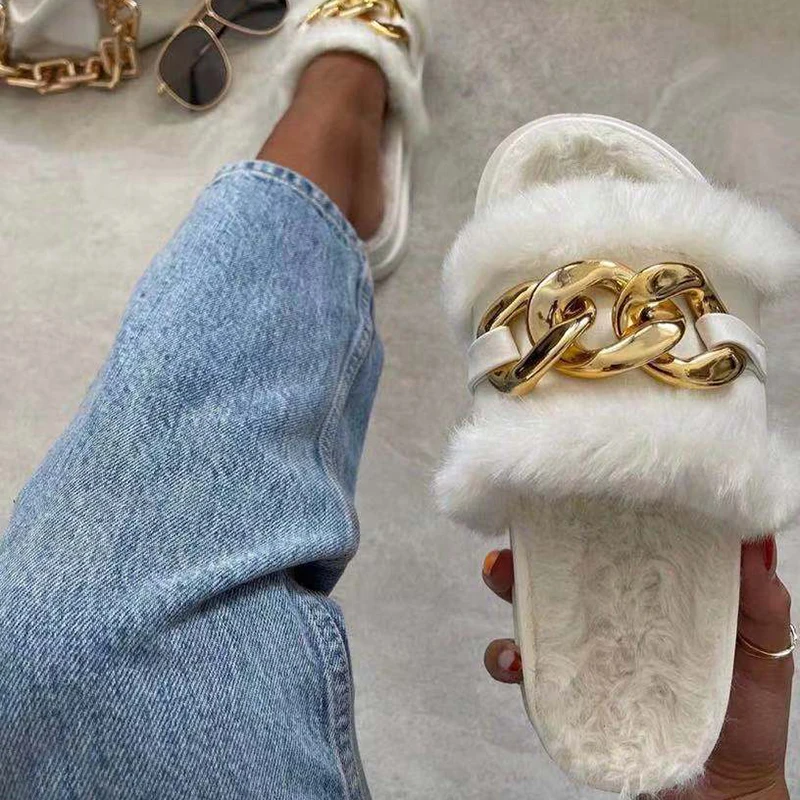 Благородные летние плюшевые шлепанцы модные однотонные женские сандалии с
