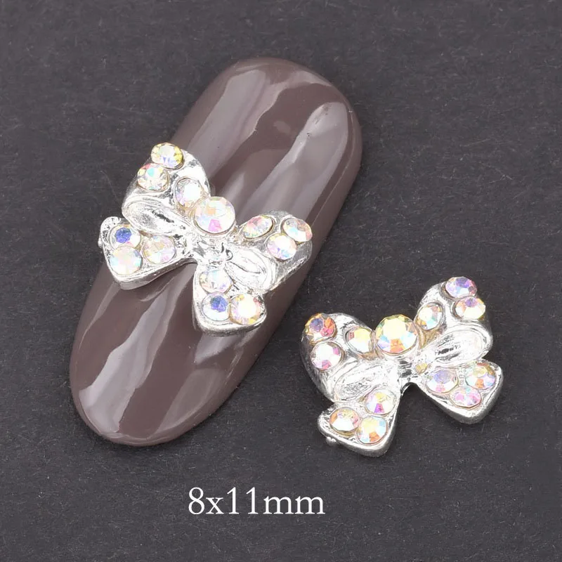 10 шт./лот ногти Стразы Лук Дизайн ногтей маникюр искусство украшения Кристалл