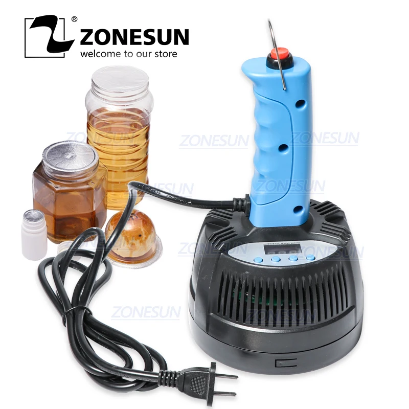 ZONESUN 20-100 мм Ручные электромагнитной индукции уплотнитель Мёд Пластик Стекло