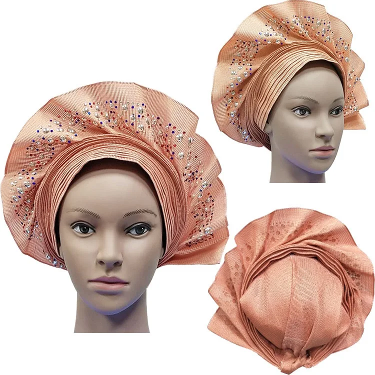 Африканский ASO OKE Gele головное украшение высокого качества нигерийский традиционный свадебное использование 013 Авто Gele