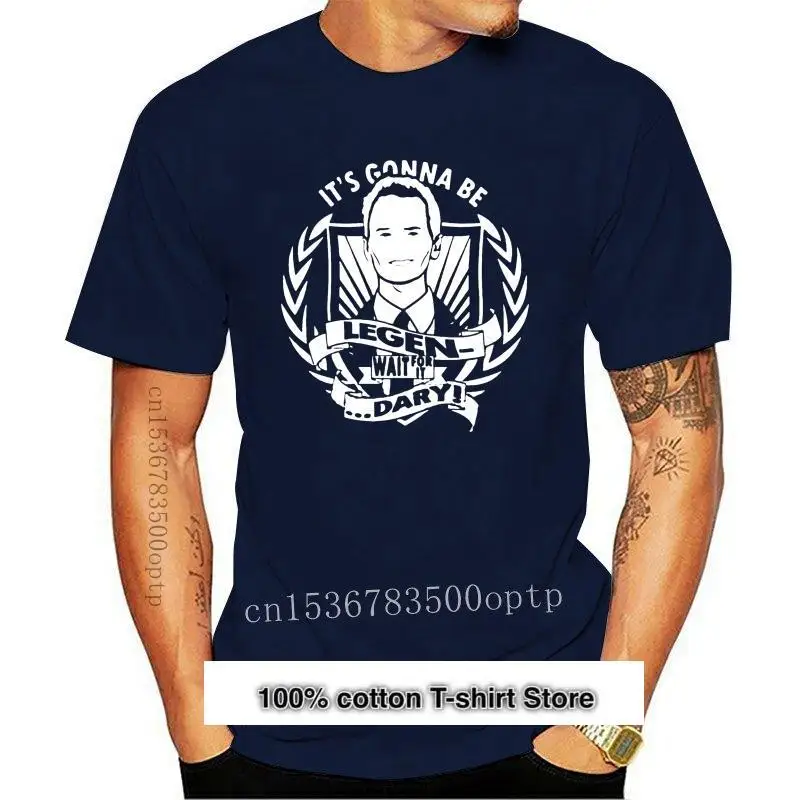 

Camiseta negra con mensaje "I Met Your Mother Legendary Wait For It", camiseta divertida de TV