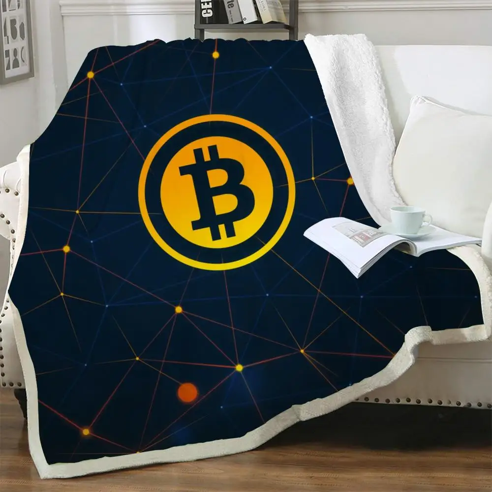 

NKNK Bitcoin Blanket Abstract Plush Throw Blanket Psychedelic Bedding Throw Retro Blankets For Beds Sherpa Blanket Animal