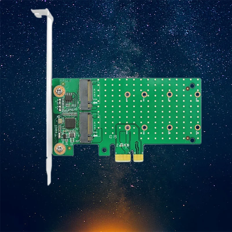 

M.2 Adapter Card PCIe X1 to 2 Port M.2 SATA3 Adapter Free Drive Support Boot Disk