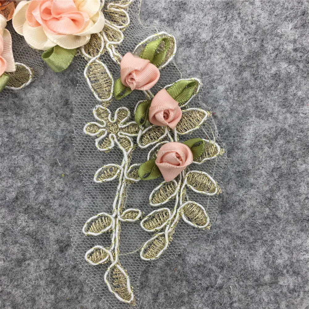 Стиль 3D цветок кружевной воротник DIY Вышивка аппликация декольте швейная ткань украшения одежды аксессуары Скрапбукинг