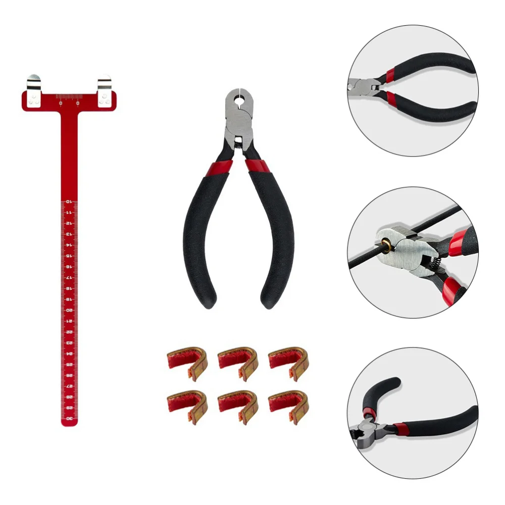 

1 Set Archery String Nocking Point Clamp Archery Copper Buckle Ruler Tool