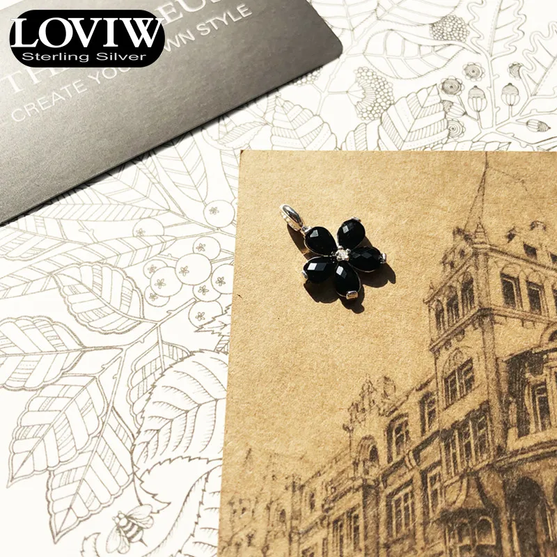 Pendant Crystal Flower Black Brand Fashion Jewelry drop shipping Necklace Accessories 925 Sterling Silver Gift For Woman | Украшения и