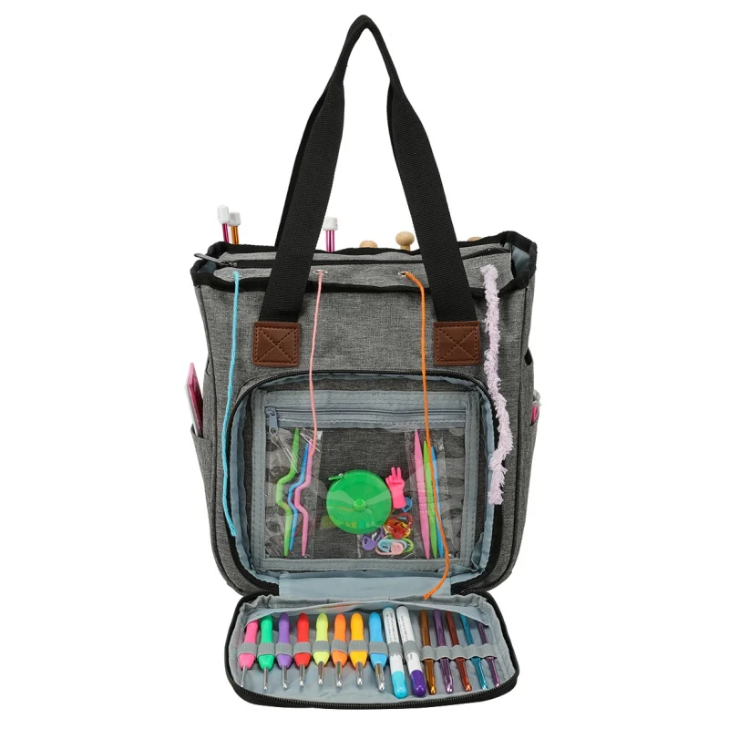 

Органайзер для вязания, крючки для вязания, сумка для хранения пряжи, держатель для одежды «сделай сам», дорожный держатель для пряжи, тоут, ...