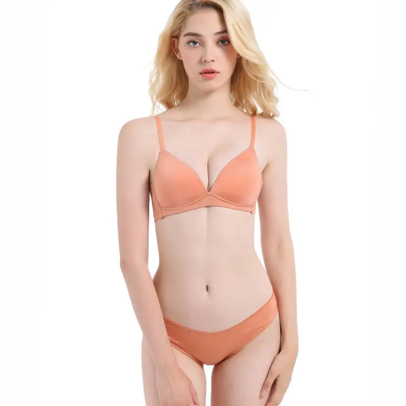 Комплект из 2 предметов бюстгальтер для женщин нижнее белье пуш ап сплошной цвет