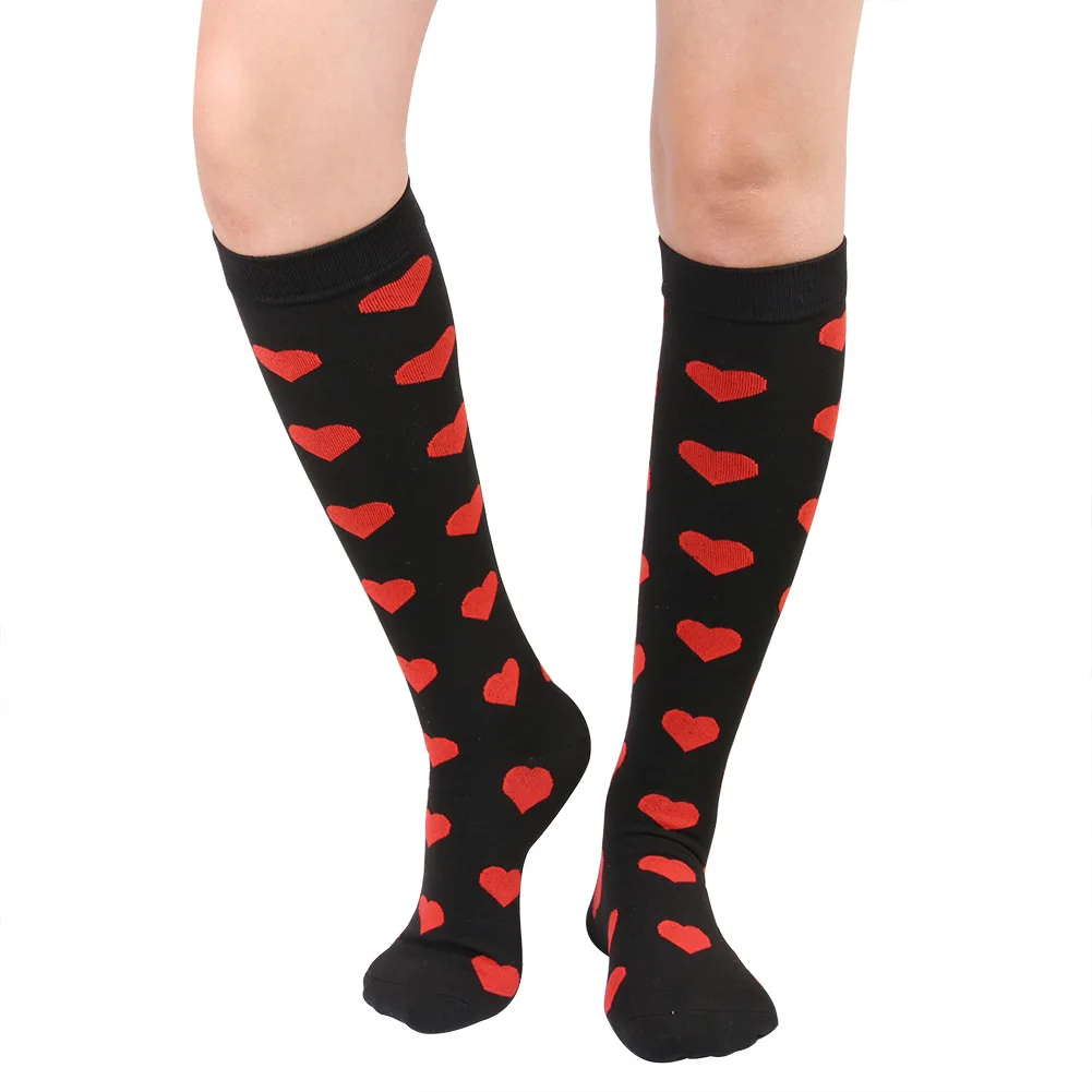 Pressure Socks Compression Socks 5 PAIRS Per Set Leg Protection Outdoor Sports Cycling Mountaineering Elastic Socks Heart