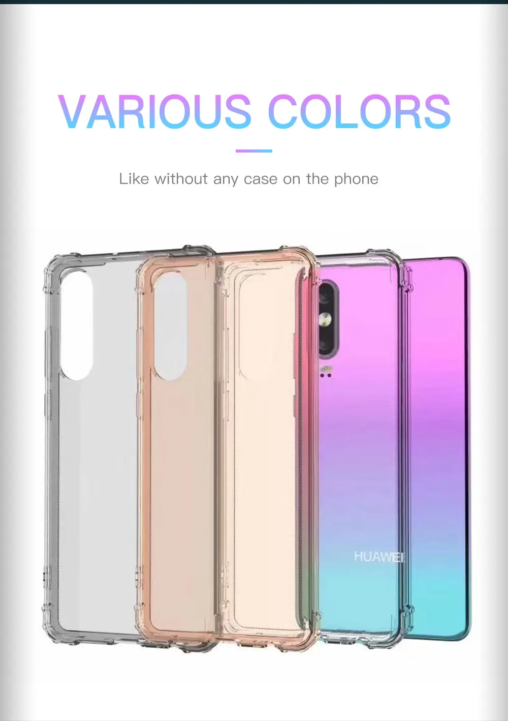 Роскошный противоударный чехол-подушка безопасности для huawei P10 P20 P30 Lite Plus Pro mate 10 20 Nova 3 3i 4 прозрачный мягкий кремний чехол 2