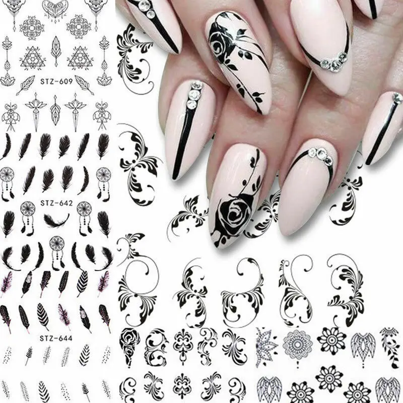 6 листов/набор переводные наклейки для ногтей|Стикеры и наклейки| |