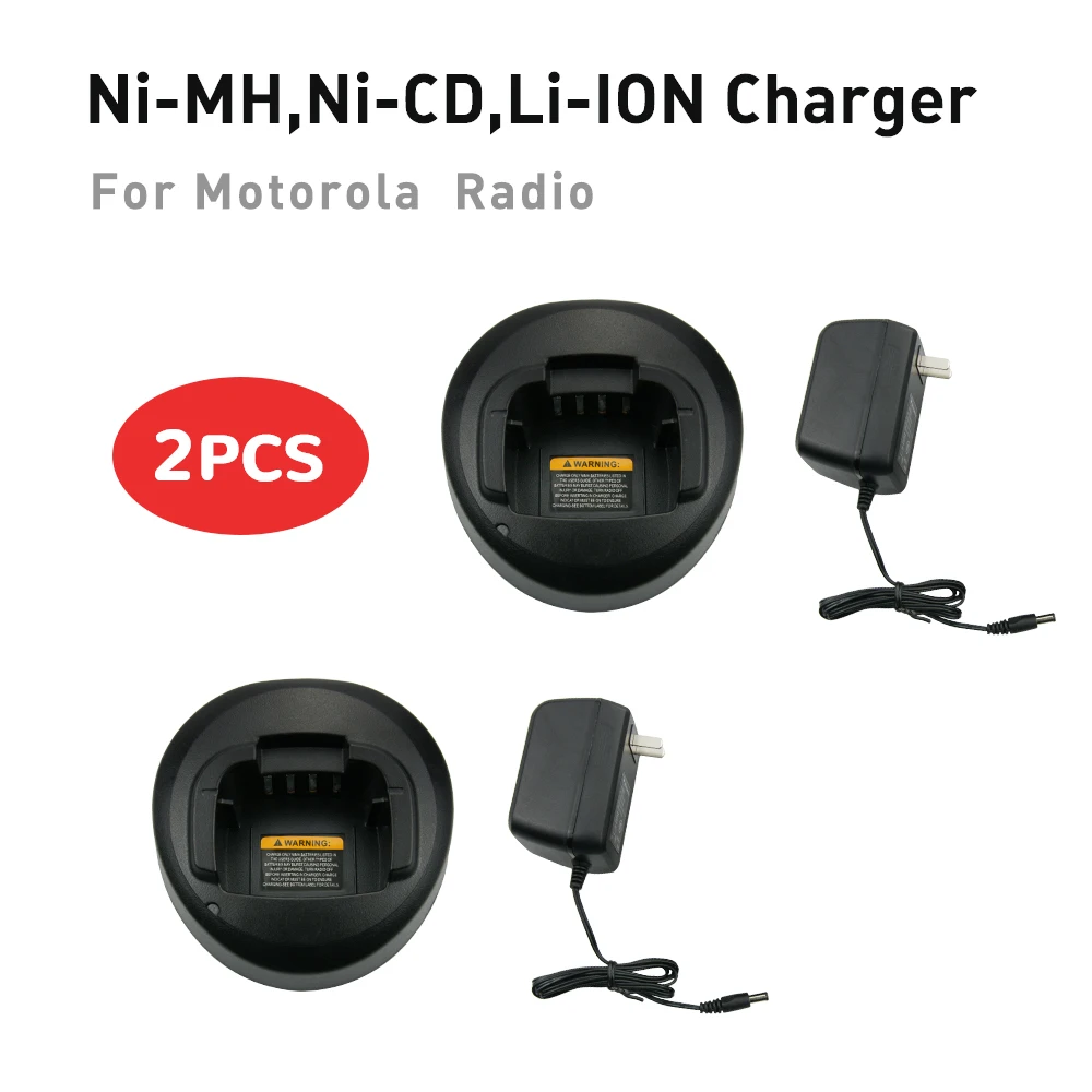 2Pcs Ni-MH Ni-CD Li-ion Battery Rapid Quick Charger For Motorola Radio CP340 CP360 CP380 EP450 GP3138 GP3688 PM400 PR400 