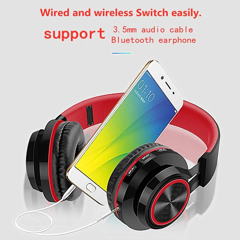 LVcards наушники bluetooth наушники музыкальные гарнитуры(bluetooth 4,1 Поддержка TF карты) для телефонов Беспроводные/проводные наушники A101