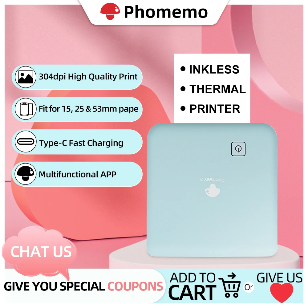

Phomemo M02 профессиональный принтер беспроводной термопринтер для этикеток 304 точек/дюйм портативный мобильный принтер для журнала фото неправильный набор для записей Note
