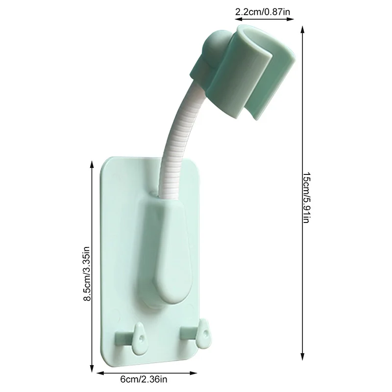 

Ashowner 360 Shower Head Bracket Adjustable Self-Adhesive Shower Seat Bracket Wall-Mounted With 2 Hook Racks SPA Shower Seat