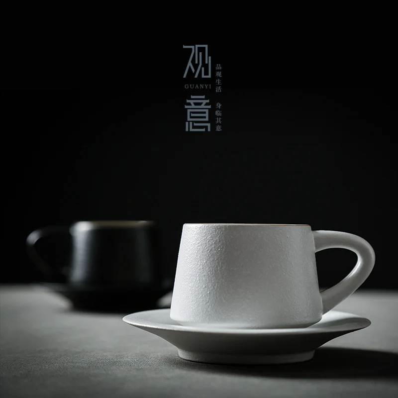 

Japanese Porcelain Tea Mate Cup Set Crockery Vintage Traditional White Coffee Cup Set Saucer Creative Xicara Drinkware EB50BD