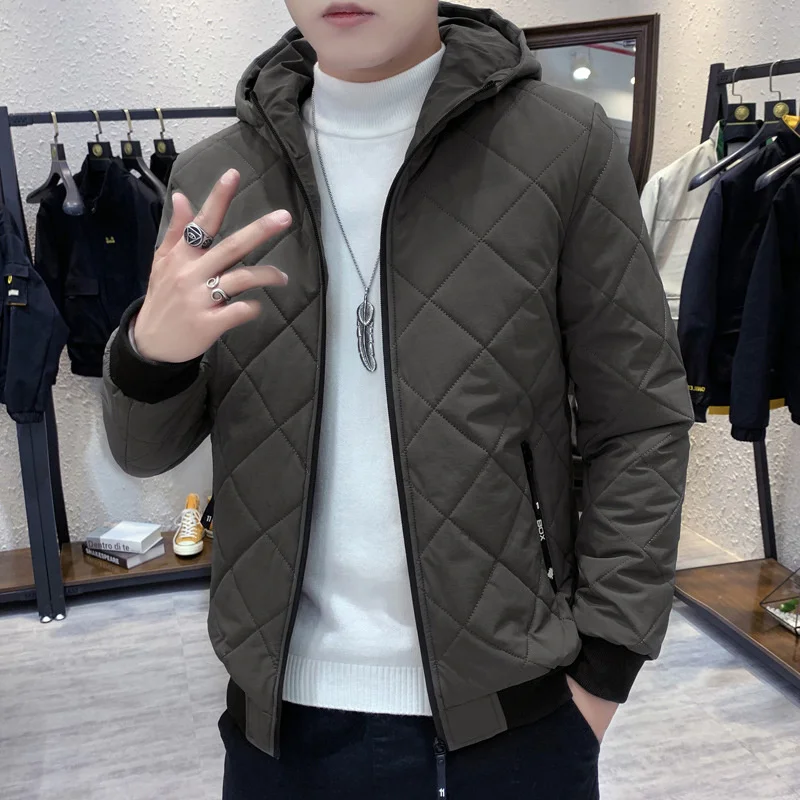 

Hooded cotton padded jacket men's cotton padded jacket with plush cotton padded jacket men's warm winter cotton padded
