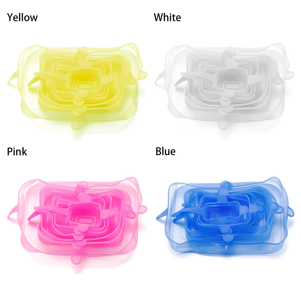 

6PCS/set Silicone Lid Bowl Cover Food Fresh Keeping Lids Universal Reusable Stretch Wrap Cookware Kitchen Tools