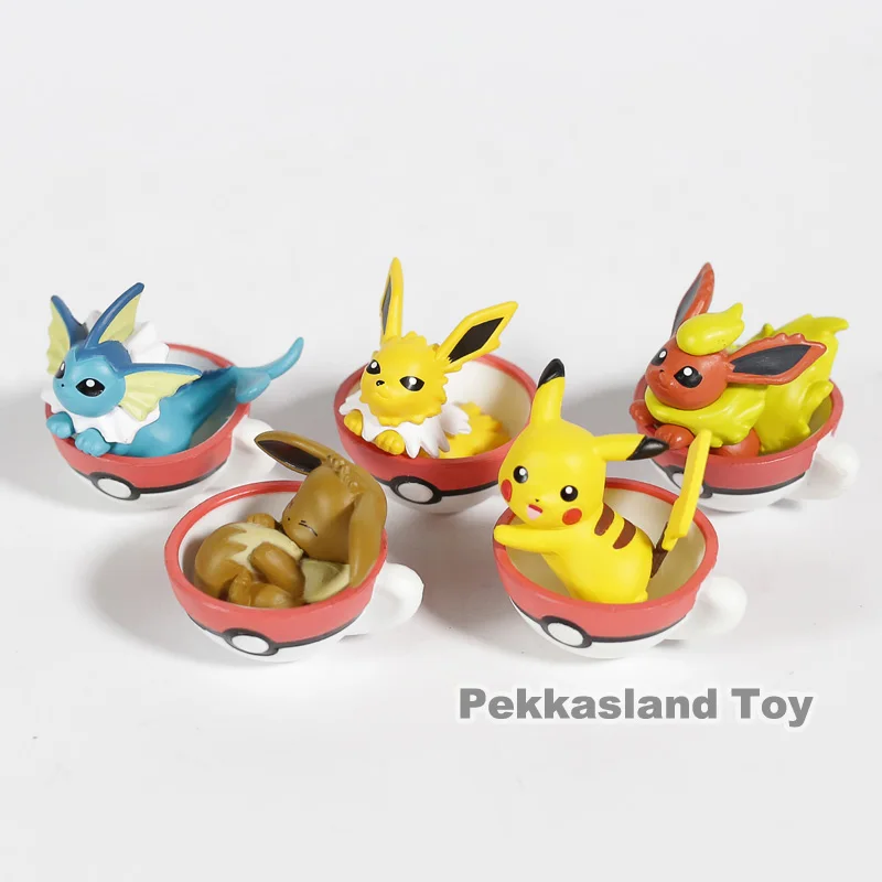 Мини фигурки из ПВХ Pokemon Pikachu Eevee Jolteon Vaporeon Flareon игрушки 5 шт./компл.|Игровые и