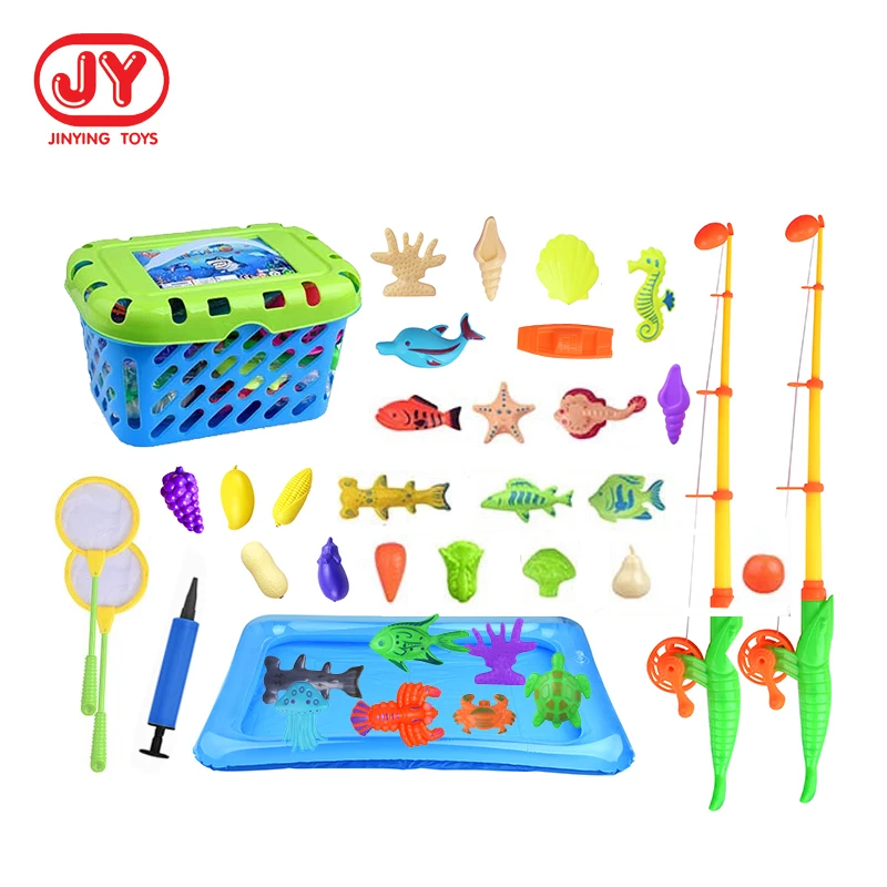 

3D Fish outdoor magnetic fishing game toys for kids early education Parent-child interaction toys for Children birthday gift