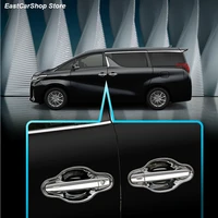 car outer handle door bowl decoration sticker bright strip for toyota alphard ah30 vellfire 30 series 2015 2020 accessories