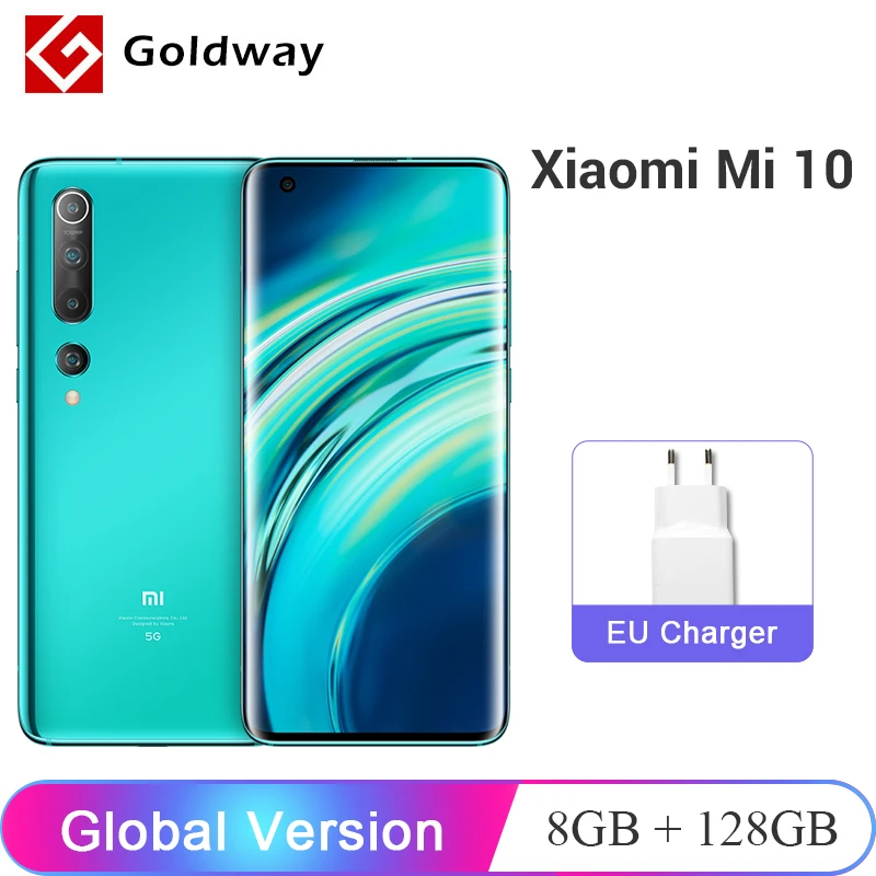Глобальная версия Xiaomi Mi 10 Mi10 8 ГБ 128 5G Смартфон Snapdragon 865 Octa Core 108MP Quad Camera 6 67 &quotAMOLED 4780