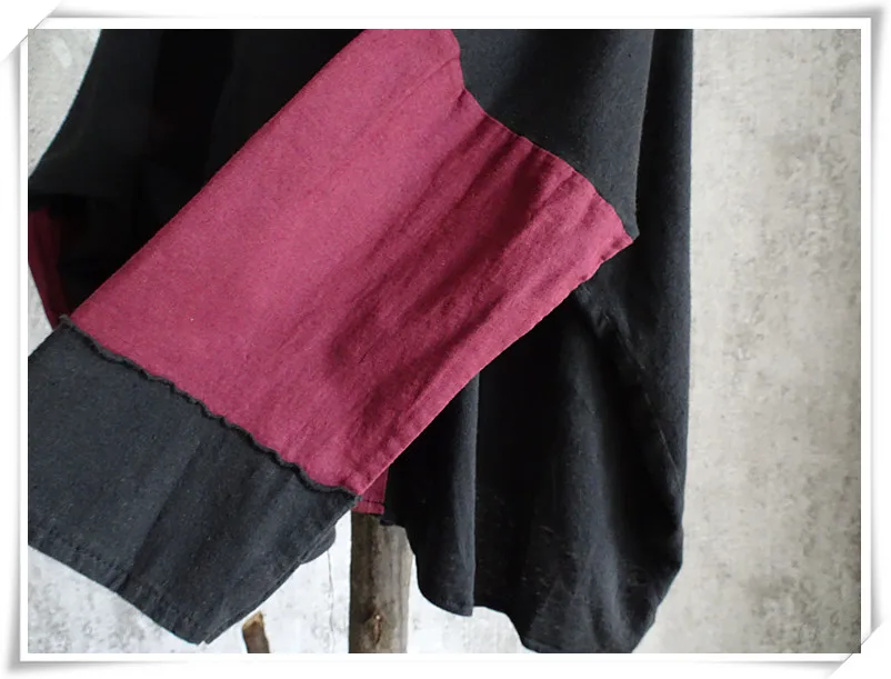

LYUZHE Vintage Patchwork Women Blouse 2021 Autumn Fashion Long Sleeve Female Blouse Plus Size Women Casual Shirts Claret QDY044