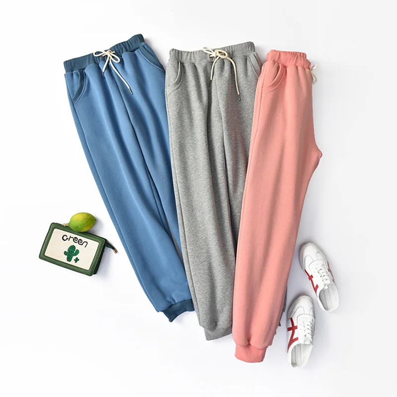 Плотные кашемировые женские брюки из ягненка спортивные зимние плотные