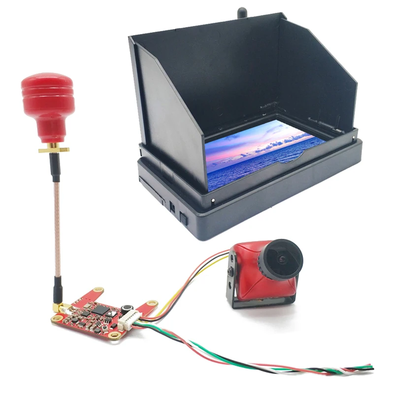 Набор FPV 5 8g 4 3 дюймовый монитор с 800mw широким передатчиком напряжения микрофоном и