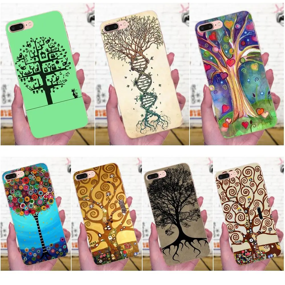 Мягкие чехлы для Apple iPhone X XS Max XR 4 4S 5 5C 5S SE 6 6S 7 8 Plus Klimt Gustav Art Tree Of Life|Бамперы| |