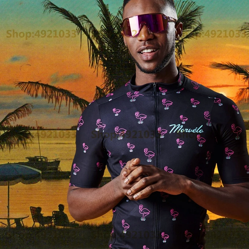 

Morvelo Flamingo Cycling Jersey Men 2022 New Summer Bicycle Shirt RBX Short Sleeved Cycle Wear New In Spring Maglia Da Ciclismo