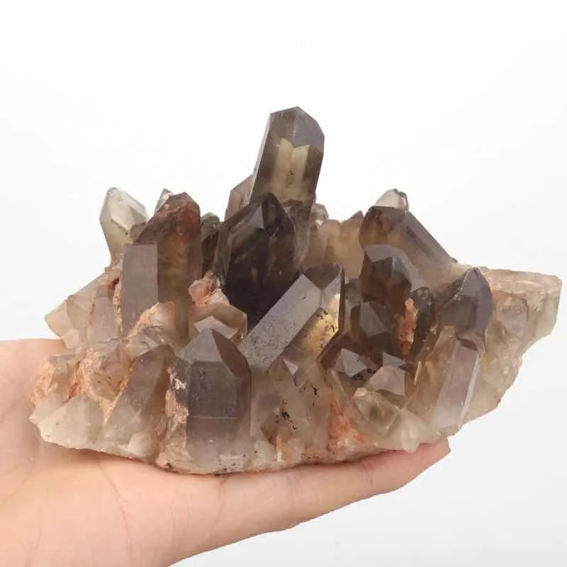 

MOKAGY Large Raw Natural Smoky Citrine Quartz Crystal Cluster 800g-1000g 1pc