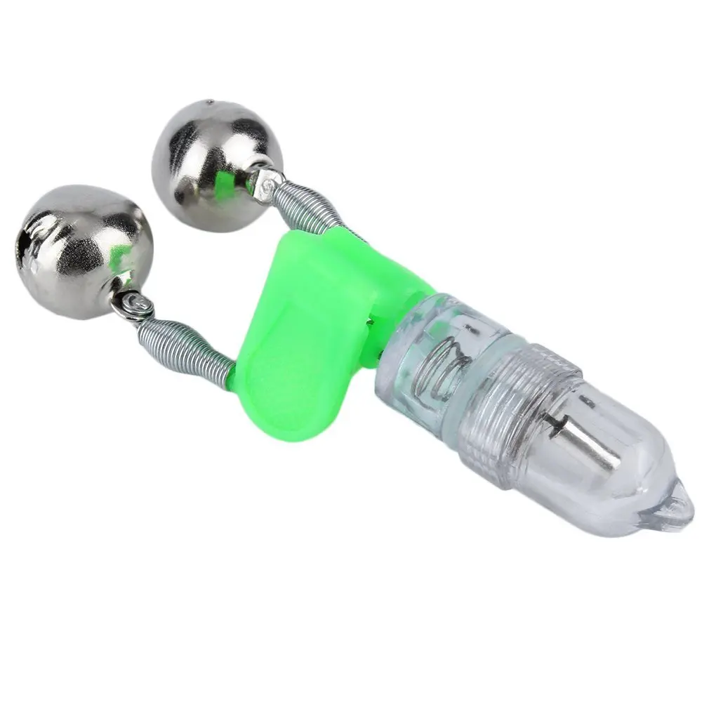 LESHP New LED Flash Light Night Electronic angling Bite Alarm Set Finder Lamp Double Twin Bells Tip Clip On Fishing Rod Tackle |