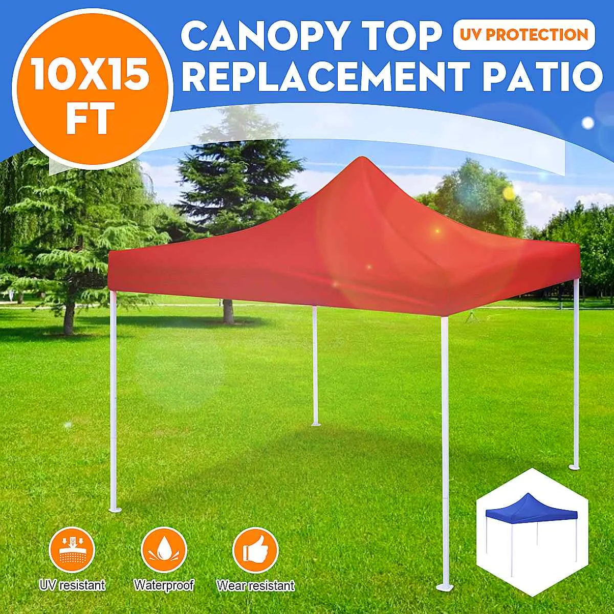 

300x450cm Folding Tent Top Canopy Replacement Cover Oxford Cloth Waterproof Rainproof Anti UV Sun Shelter Outdoor Sunshade Tents