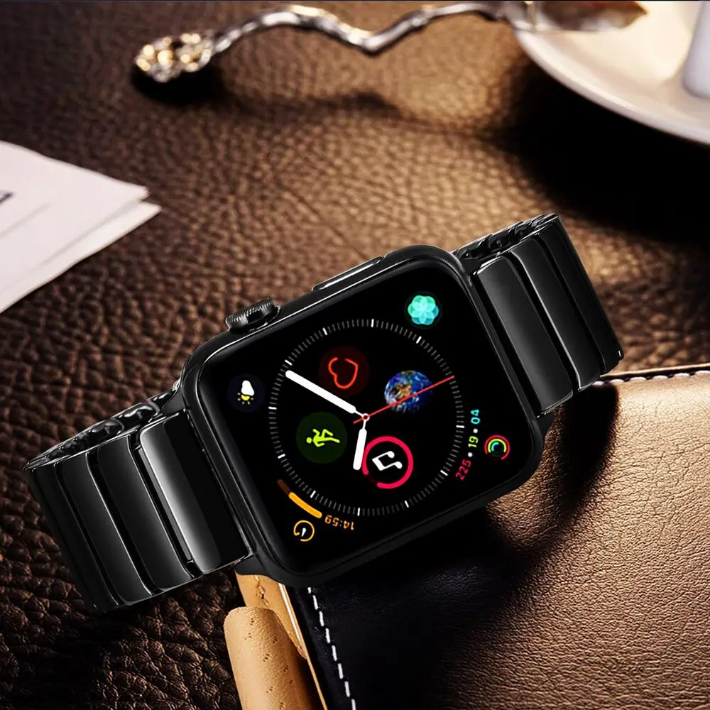 

High Quality Stainless Steel metel Strap for Apple watch band 44mm 40mm 42mm 38mm SE 2 3 4 5 6 Adjustable Link bracelet Gen.6TH