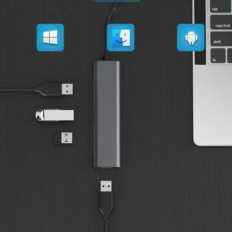 

4 in1 USB C Hub Adapter Dongle for MacBook Air Pro and Other Type-C Laptops C90F