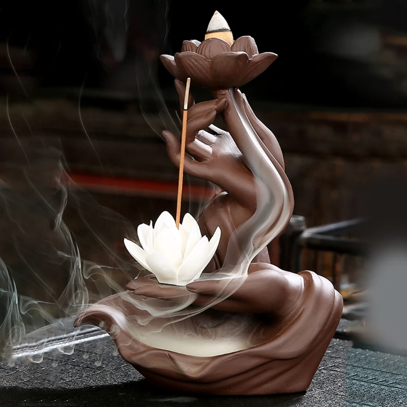 

Zen Backflow Burner Waterfall Holders Home Decorations Statue Ornaments Handmade Gift Figurine