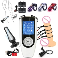 strongest bdsm hostelectric shock cb6000 cock cage ball stretcher e stim penis ring anal plug massage pad male chastity sex toy
