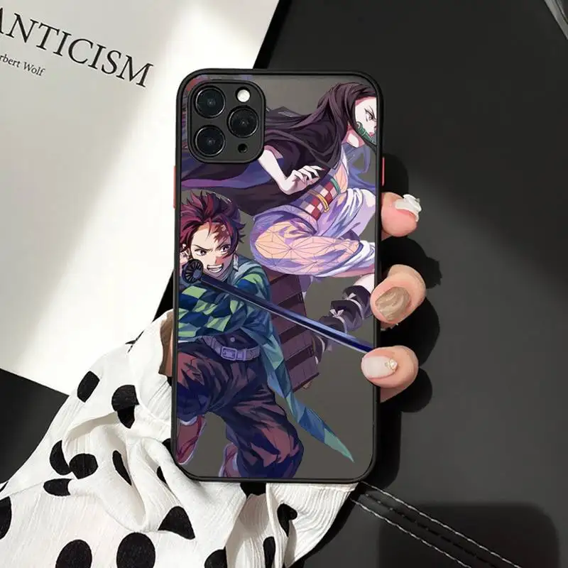 

Demon Slayer anime Phone Case matte transparent For iphone 7 8 11 12 plus mini x xs xr pro max cover