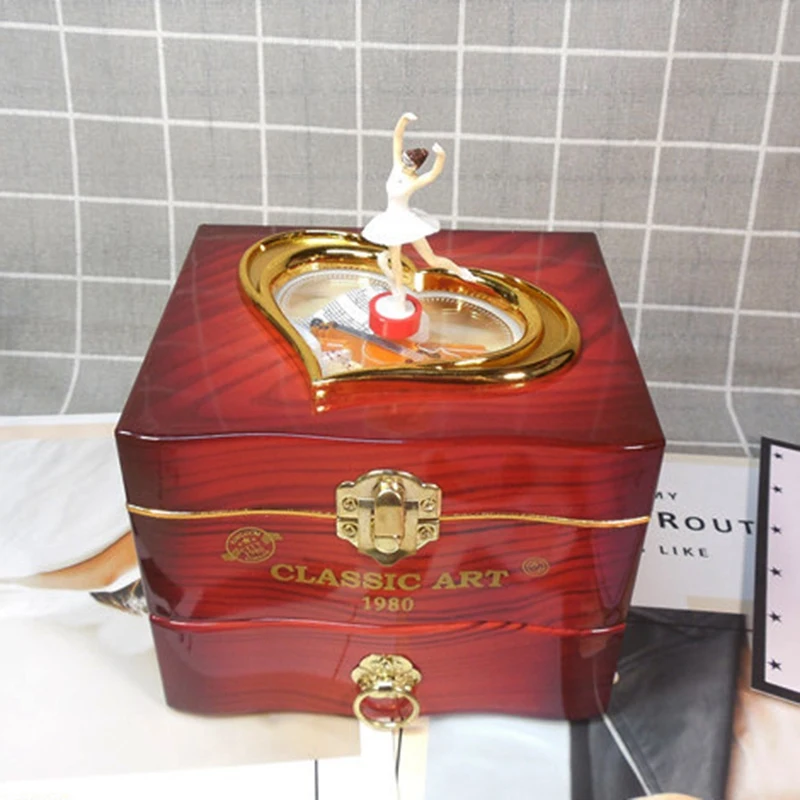 Танцы балерина музыкальная шкатулка пластиковая для украшений девочек карусель