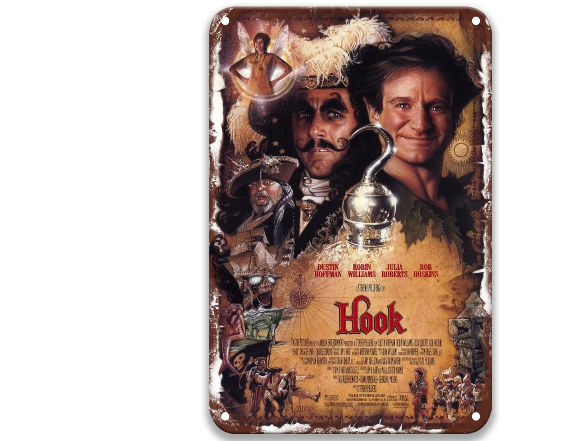 

Hook (1991) Retro Metal Tin Signs Movies Decorative Items For Home for Vintage Decor 8x12 Inches